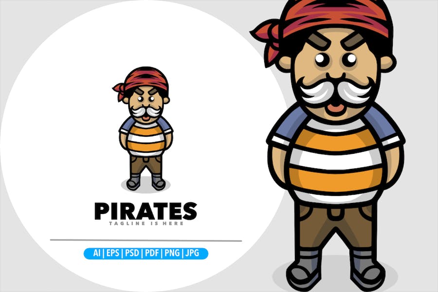 Banner image of Premium Pirate Logo Template  Free Download