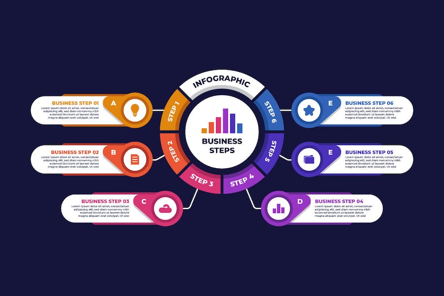 Banner image of Premium Circular Diagram Business Infographic Template  Free Download