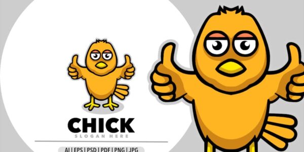 Banner image of Premium Chick Mascot Logo  Free Download