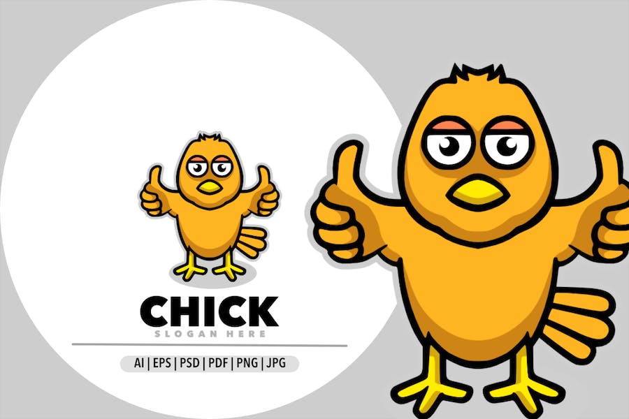 Banner image of Premium Chick Mascot Logo  Free Download