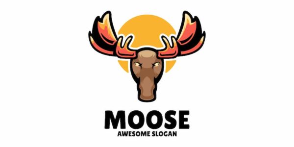 Banner image of Premium Moose Head Mascot Logo  Free Download