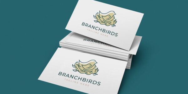 Banner image of Premium Branch Birds Logo  Free Download