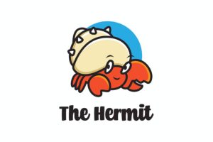 Banner image of Premium Hermit Crab Cartoon Logo Mascot  Free Download