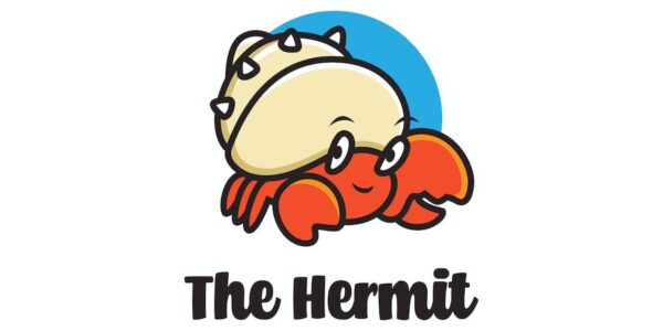 Banner image of Premium Hermit Crab Cartoon Logo Mascot  Free Download