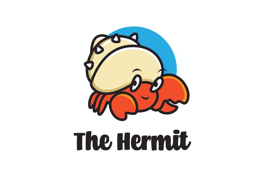 Banner image of Premium Hermit Crab Cartoon Logo Mascot  Free Download
