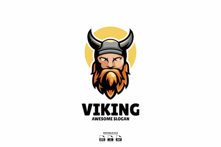 Banner image of Premium Viking Mascot Illustration Logo  Free Download