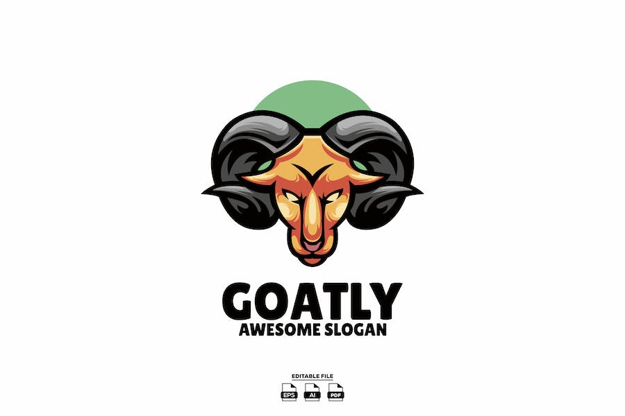 Banner image of Premium Goat Head Illustration Logo Design  Free Download
