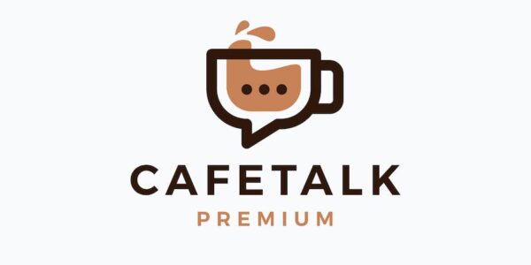 Banner image of Premium Coffee Talk Chat Bubble Logo  Free Download