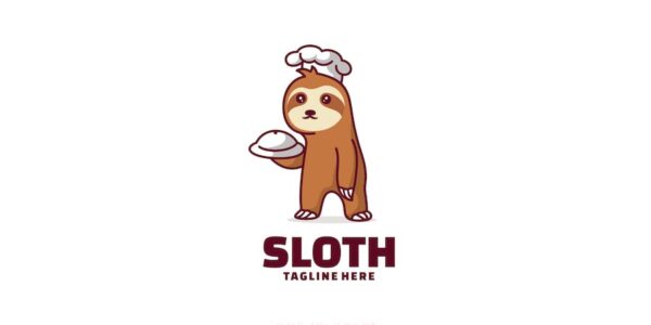 Banner image of Premium Sloth Chef Logo  Free Download