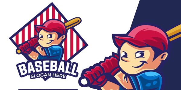 Banner image of Premium Baseball Cartoon Logo Design  Free Download