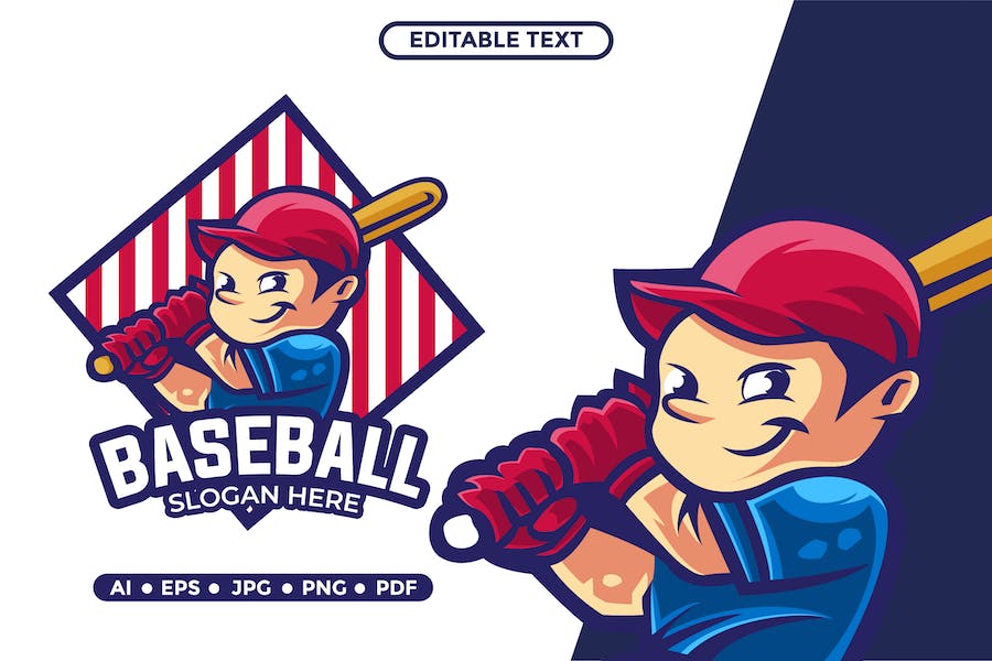 Banner image of Premium Baseball Cartoon Logo Design  Free Download