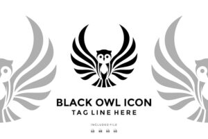 Banner image of Premium Black Owl Vector Logo  Free Download