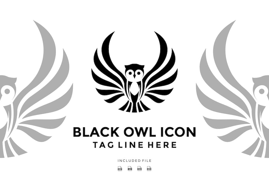 Banner image of Premium Black Owl Vector Logo  Free Download
