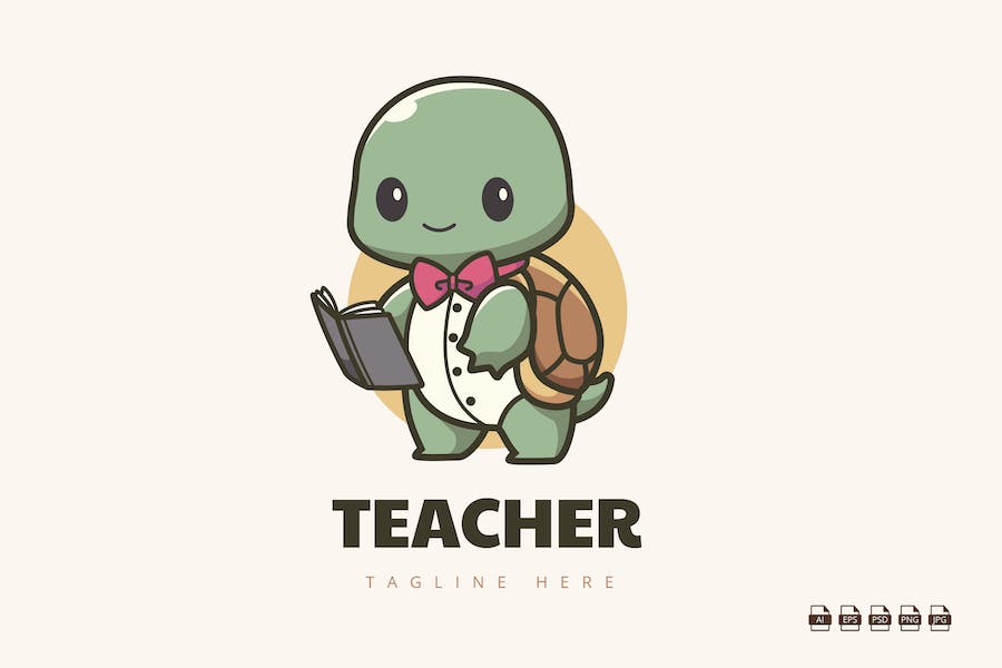 Banner image of Premium Tortoise Teacher Logo  Free Download