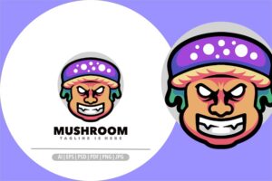 Banner image of Premium Mushroom Mascot Logo  Free Download