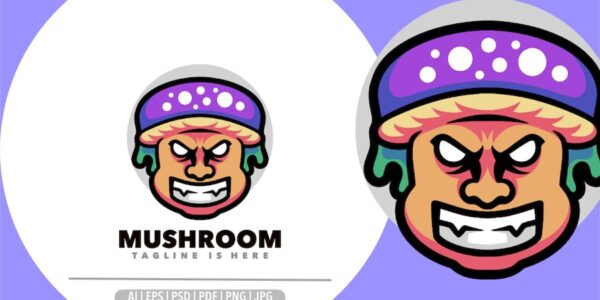 Banner image of Premium Mushroom Mascot Logo  Free Download