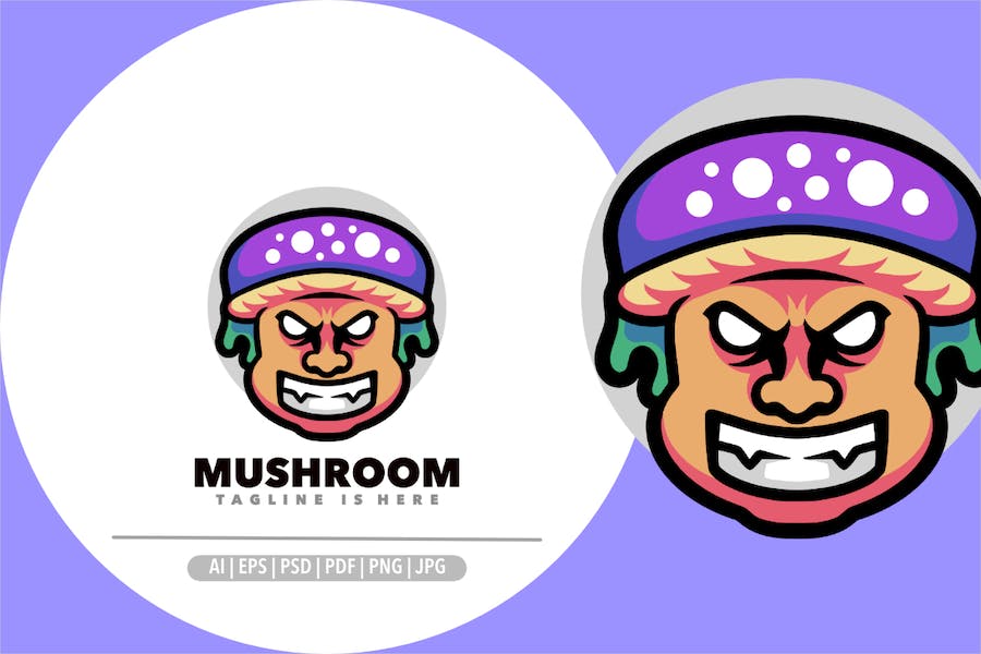 Banner image of Premium Mushroom Mascot Logo  Free Download