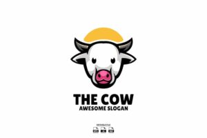 Banner image of Premium Cow Head Illustration Logo  Free Download