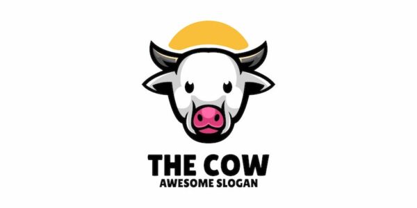 Banner image of Premium Cow Head Illustration Logo  Free Download