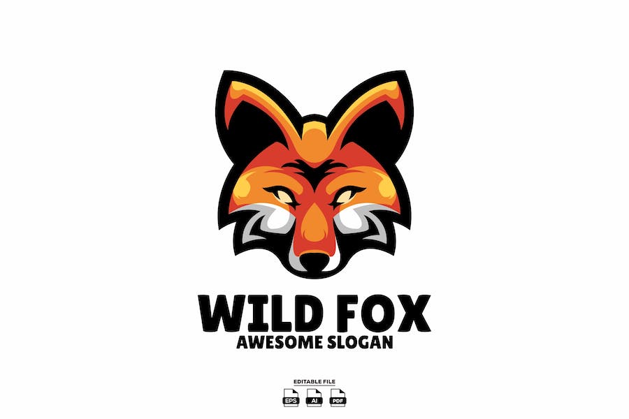 Banner image of Premium Fox Head Illustration Logo  Free Download