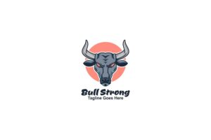 Banner image of Premium Bull Simple Mascot Logo  Free Download