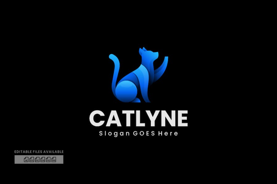 Banner image of Premium Catyline Gradient Colorful Logo  Free Download