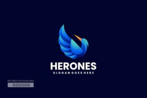 Banner image of Premium Heron Gradient Colorful Logo  Free Download