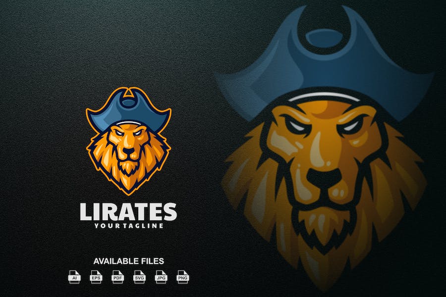 Banner image of Premium Lion Pirates Logo  Free Download