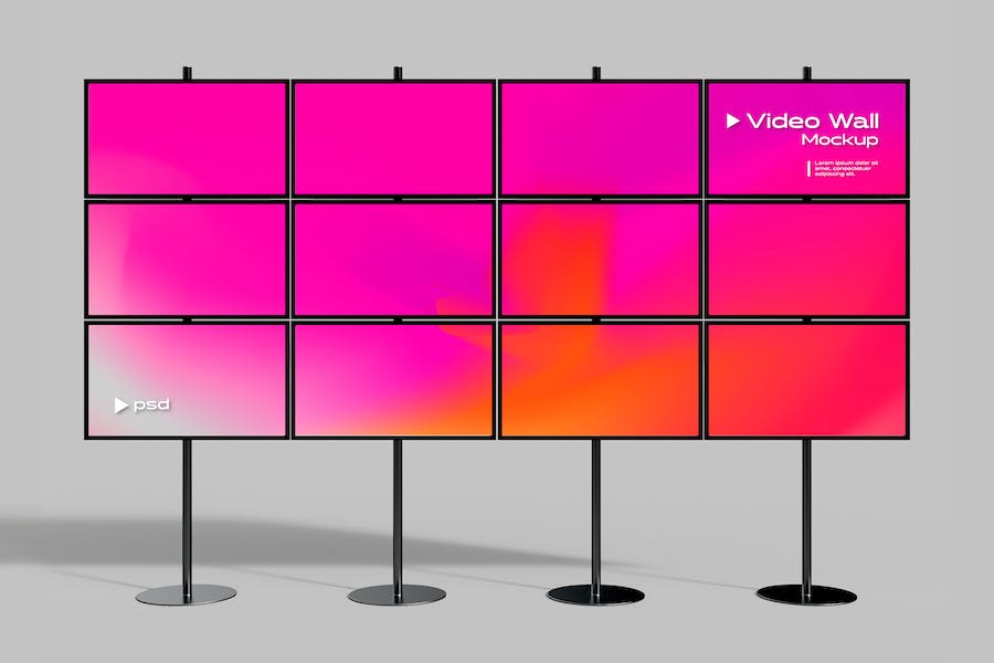 Banner image of Premium Video Wall Mockup  Free Download