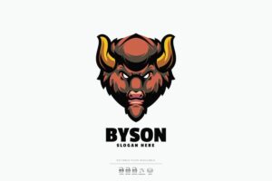 Banner image of Premium Byson Mascot Logo  Free Download