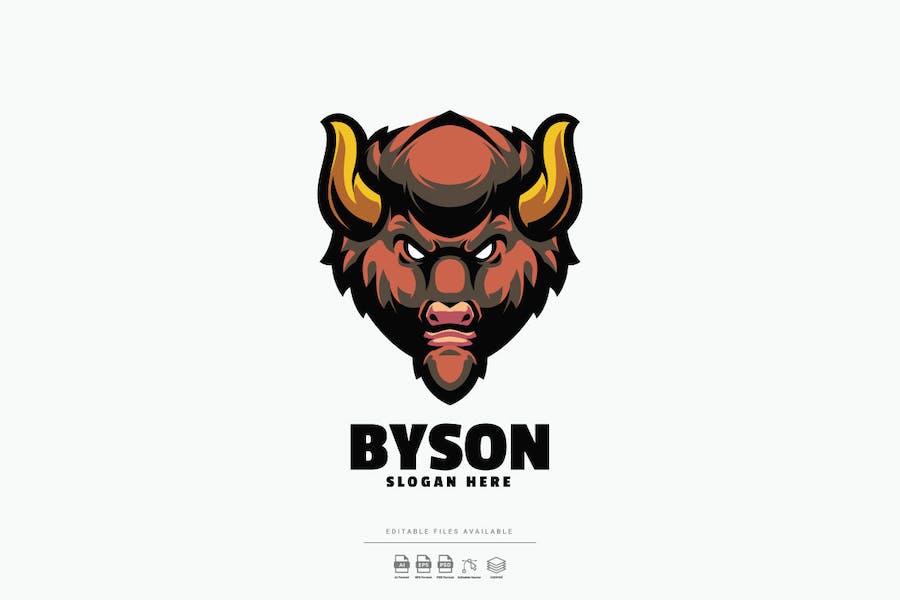 Banner image of Premium Byson Mascot Logo  Free Download