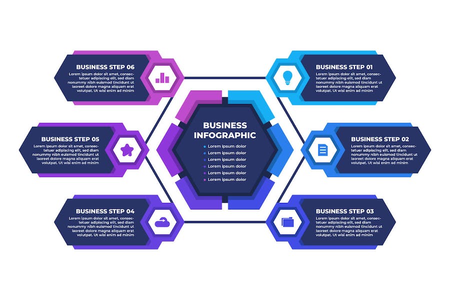 Banner image of Premium Hexagon Infographic Business Template Design  Free Download