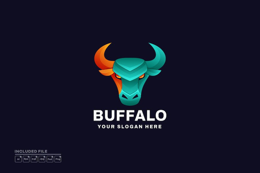 Banner image of Premium Buffalo Gradient Logo  Free Download