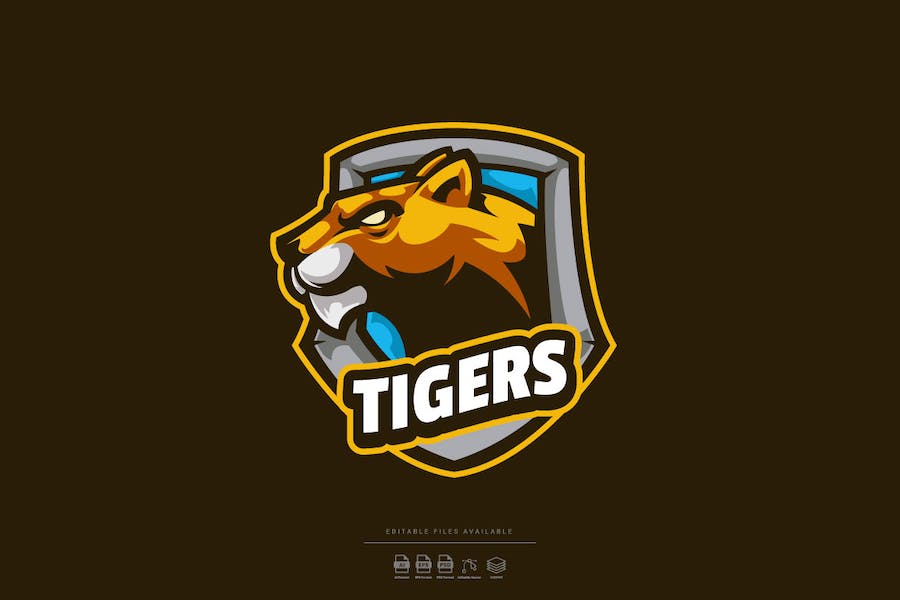 Banner image of Premium Tiger Mascot Logo  Free Download