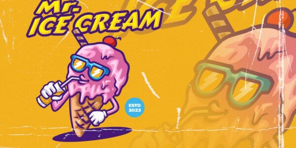 Banner image of Premium Ice Cream Retro Vintage Mascot Logo  Free Download