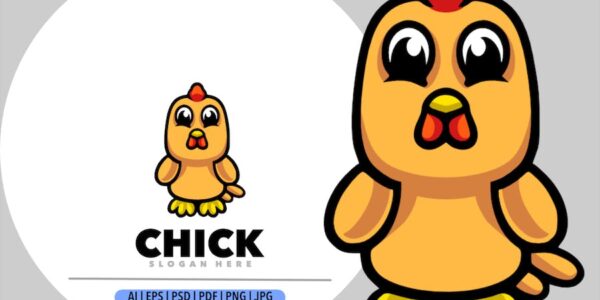 Banner image of Premium Chick Cartoon Logo  Free Download