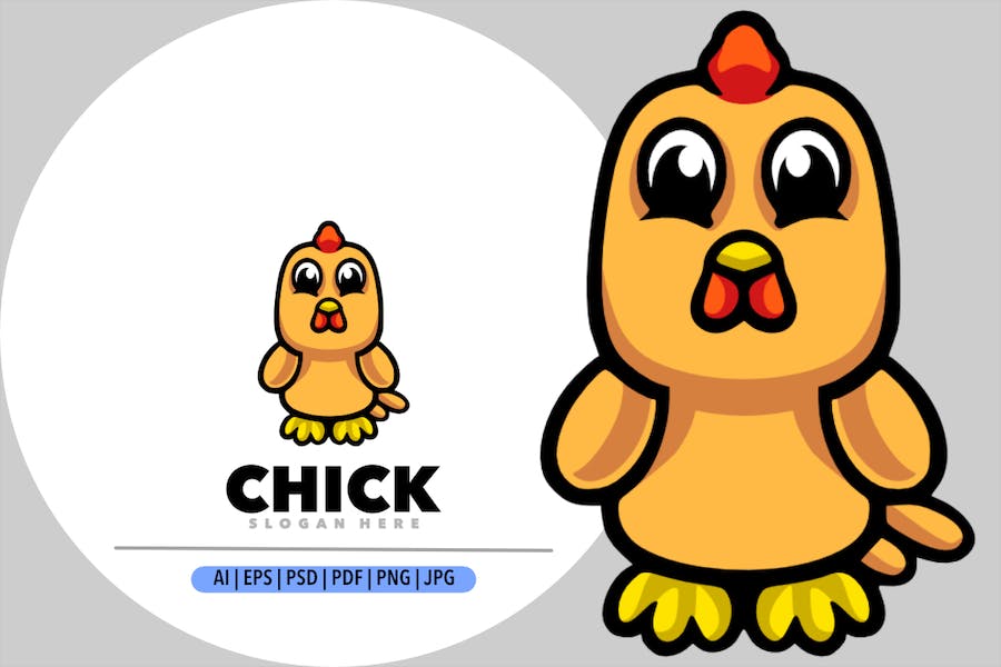 Banner image of Premium Chick Cartoon Logo  Free Download