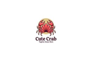 Banner image of Premium Cute Crab Simple Mascot Logo  Free Download