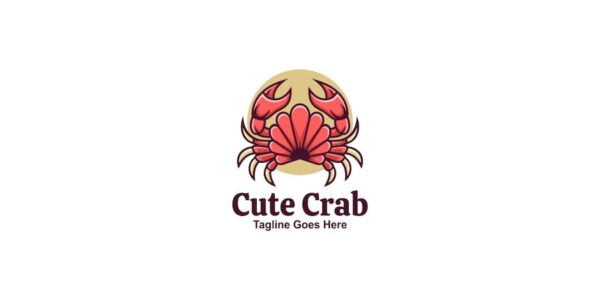 Banner image of Premium Cute Crab Simple Mascot Logo  Free Download