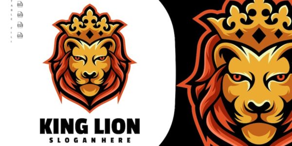 Banner image of Premium Lion King Character Cartoon Mascot Logo  Free Download