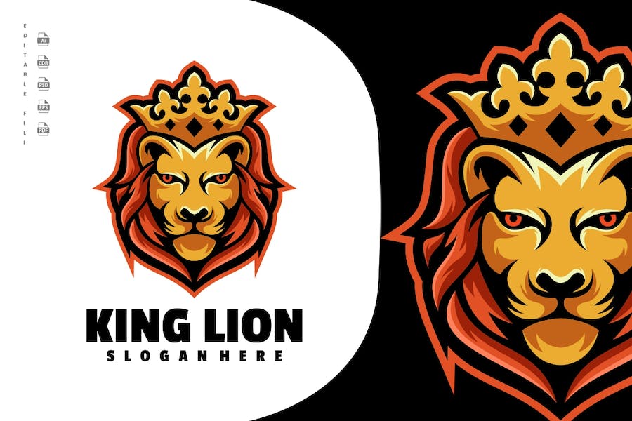 Banner image of Premium Lion King Character Cartoon Mascot Logo  Free Download