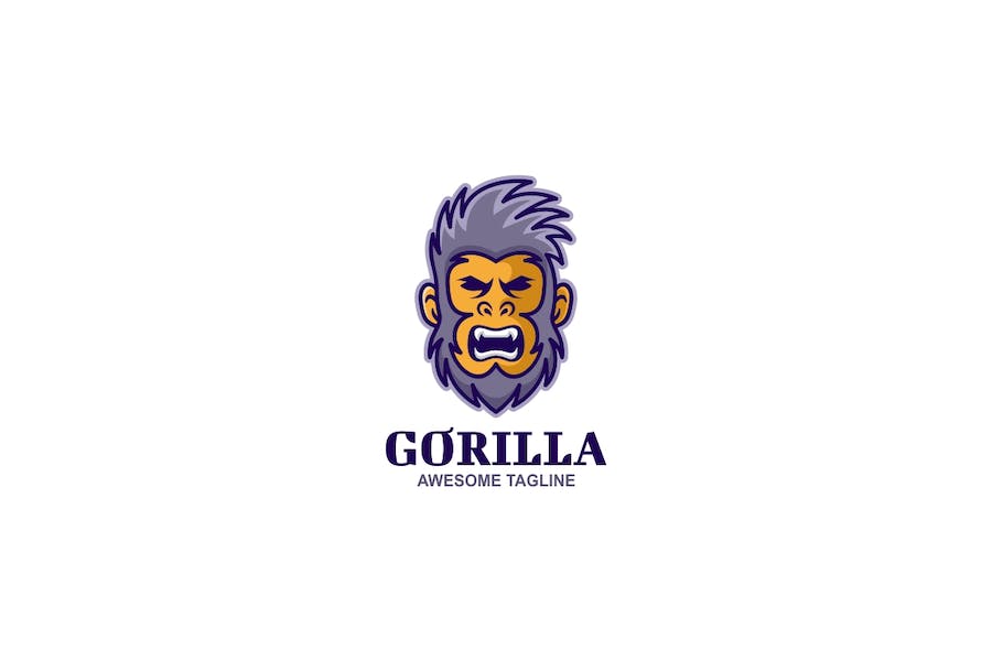 Banner image of Premium Gorilla Simple Mascot Logo  Free Download