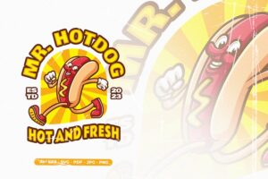 Banner image of Premium Hotdog Retro Vintage Mascot Logo  Free Download