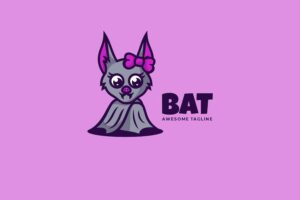 Banner image of Premium Bat Mascot Cartoon Logo  Free Download