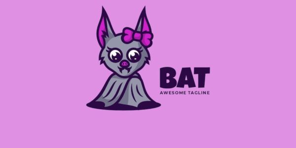Banner image of Premium Bat Mascot Cartoon Logo  Free Download