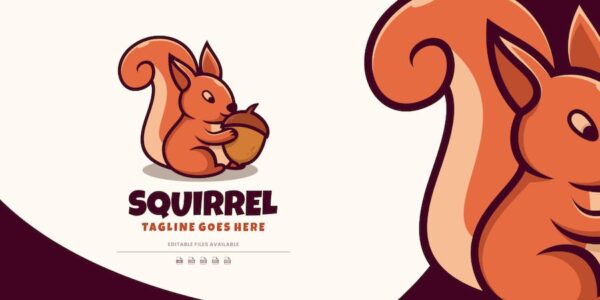 Banner image of Premium Squirrel Mascot Cartoon Logo  Free Download