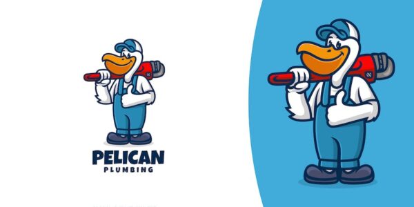 Banner image of Premium Pelican Plumber Logo  Free Download