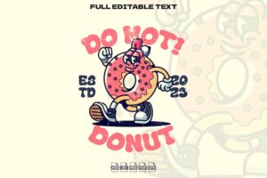 Banner image of Premium Retro Donut Mascot Logo  Free Download