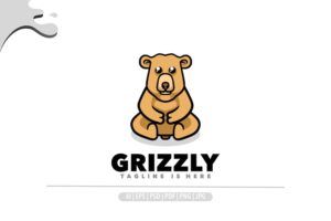 Banner image of Premium Grizzly Bear Logo Template  Free Download