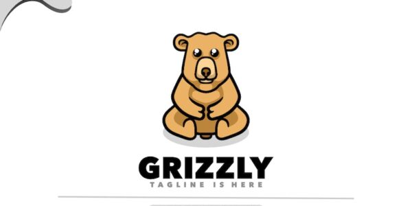 Banner image of Premium Grizzly Bear Logo Template  Free Download